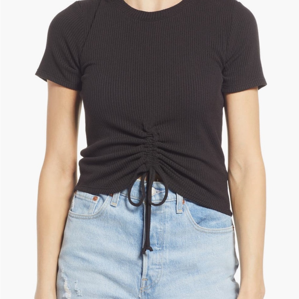 Treasure & Bond Cinch Tie Front T-Shirt L